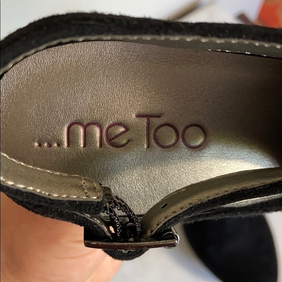 NWOB ...me too Black Suede Slingback Heels - Picture 7 of 9